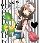  denim_shorts female_protagonist_(pokemon_b&amp;w) hat pokemon pokemon_(game) pokemon_black_and_white ponytail 