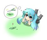  chibi green_hair hatsune_miku knee_socks negi tagme tie twin_tails vocaloid 