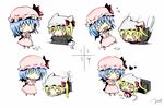  animal_ears bad_id bad_pixiv_id bat_wings blonde_hair blue_hair blush_stickers box cat_ears cat_tail chibi closed_eyes derivative_work dress eating flandre_scarlet food hanahanamaki hand_on_head hat hat_with_ears heart ice_cream in_box in_container kemonomimi_mode multiple_girls o_o open_mouth petting pink_dress red_dress remilia_scarlet siblings side_ponytail sisters smile tail tail_wagging touhou wings 