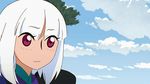  animated_gif blush dust_cloud fall incoming_kiss katanagatari lips short_hair togame white_hair yasuri_shichika 