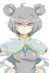  ahoge animal_ears capelet dress face ginji_(sakaki_summer) hands_on_hips jewelry mouse_ears nazrin necklace red_eyes sketch solo touhou 
