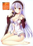  bottomless bra chelsea_arcot cleavage ko~cha open_shirt pantsu shukufuku_no_campanella string_panties sword 