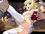  1girl blonde_hair breasts caryo dungeon_no_oku dungeon_no_oku_3:_elf_no_hime_majou_no_ou female game_cg girl male_hand nipples open_mouth panties torn_clothes underwear 