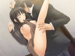  against_wall blush brown_hair dress_lift erect_nipples eyes_closed faceless_male formal france_shoujo indoors leg_up long_hair mouth_hold nipples oppai oshiri pussy_juice sex suit tears tie tony tux yagisawa_kasumi 