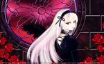  goth-loli gray_hair lolita_fashion red_eyes rose rozen_maiden signed suigintou wings 