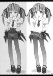  monochrome oshaban pantsu pantyhose sasahiro school_uniform skirt_lift 