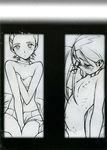  blush bolze doujinshi eureka eureka_seven eureka_seven_(series) greyscale licking monochrome multiple_girls panties talho_yuuki underwear yuri 