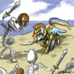  armor blue_body bone crossover equine female feral friendship_is_magic hair jason_and_the_argonauts john_joseco mammal multi-colored_hair my_little_pony parody pegasus pink_eyes rainbow_dash_(mlp) rainbow_hair skeleton sword undead weapon wings 