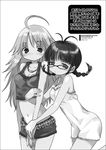  akizuki_ritsuko camisole chemise greyscale hoshii_miki idolmaster idolmaster_(classic) idolmaster_1 miniskirt monochrome multiple_girls seiryuu_(blue_dragon) skirt 