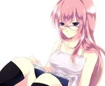  bespectacled blue_eyes book glasses long_hair megurine_luka pink_hair reading simple_background solo unabara_misumi vocaloid 