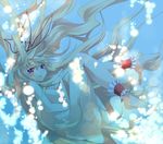  akeboshi_kagayo ankle_cuffs barefoot blonde blush bubble feet fetal_position hair_ribbon long_hair nude oppai oshiri purple_eyes ribbon solo submerged touhou very_long_hair water yakumo_yukari 