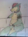  bowser canine chaoswerewolf collar fat koopa male nude pencil_sketch penis solo wolf 