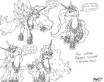  alicorn cutie_mark equine female feral friendship_is_magic horn horse mammal monochrome my_little_pony nightmare_moon_(mlp) not_touching_you pony princess_celestia_(mlp) unknown_artist winged_unicorn wings 