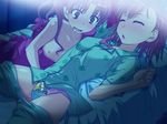  artist_request bed blush breast drooling misaka_mikoto pajamas pantsu pink_hair shirai_kuroko tagme to_aru_kagaku_no_railgun to_aru_majutsu_no_index yuri 