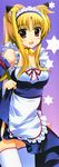  fate_testarossa fujima_takuya kemonomimi mahou_shoujo_lyrical_nanoha mahou_shoujo_lyrical_nanoha_vivid maid stick_poster thighhighs 