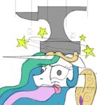  alicorn armor classic crown equine female feral friendship_is_magic hair horn horse mammal multi-colored_hair my_little_pony pain plain_background pony princess princess_celestia_(mlp) rainbow_hair royalty solo stars tongue unknown_artist white_background white_body winged_unicorn wings 