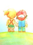  chibi child kasumi_(pokemon) love pokemon pokemon_(anime) satoshi_(pokemon) traditional_art traditional_media watercolor_(medium) watercolour 