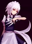  bad_id bad_pixiv_id braid izayoi_sakuya mamoru_(arizona) short_hair silver_hair solo touhou twin_braids 