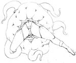  boots camel_(dansen) character_request female girl monochrome monster panties roper sketch tentacle thighhighs underwear vore 