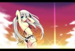  bad_id bad_pixiv_id bikini breasts front-tie_top lens_flare long_hair mabinogi medium_breasts nao_(mabinogi) side-tie_bikini sideboob silver_hair solo swimsuit twintails umitsubame 