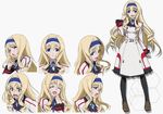  belt belt_buckle black_legwear blonde_hair blue_eyes blue_hairband blue_neckwear blue_ribbon blush brown_footwear buckle cecilia_alcott character_sheet closed_eyes collared_shirt dress drill_hair expressions full_body hairband infinite_stratos infinite_stratos_academy_uniform kurashima_tomoyasu loafers lolita_hairband long_hair long_sleeves looking_at_viewer neck_ribbon official_art open_mouth pantyhose parted_lips production_art ribbon school_uniform shirt shoes simple_background smile standing very_long_hair white_background white_belt white_dress white_shirt 