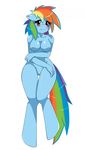  anthro anthrofied blue blue_body blush breasts equine female friendship_is_magic hair hooves horse looking_at_viewer mammal multi-colored_hair my_little_pony pink_eyes plain_background pony pussy rainbow_dash_(mlp) rainbow_hair rule_34 solo sssonic2 white_background wide_hips wings 