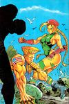  america army balrog beret bird blonde_hair breasts cammy_white capcom dog_tags flag guile hat highres m_bison muscle muscular_female seagull sideboob street_fighter tatoo tattoo twintails 