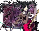  alternate_hair_color aqua_eyes bad_id bad_pixiv_id black_hair guitar hatsune_miku headphones headphones_around_neck heart instrument long_hair microphone microphone_stand saikawa_(0902k137) school_uniform skirt solo thighhighs twintails unhappy_refrain_(vocaloid) vocaloid zettai_ryouiki 