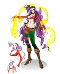  breasts capcom cleavage concept_art navel official_art purple_hair rose_(street_fighter) scarf street_fighter street_fighter_iv 