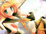  blonde blue_eyes kagamine kagamine_rin orange_shorts rin vocaloid vocaloid_02 