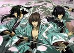  binding_discoloration hakuouki_shinsengumi_kitan hijikata_toshizou male okita_souji_(hakuouki) saito_hajime_(hakuouki) watanabe_atsuko 