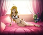  bad_id bad_pixiv_id bangs barefoot blonde_hair blue_eyes chuck_(psg) highres len|arc long_hair panty_&amp;_stocking_with_garterbelt panty_(psg) 