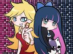  artist_request blush dress goth gothic panty_&amp;_stocking_with_garterbelt panty_(character) panty_(psg) smile stocking_(character) stocking_(psg) 