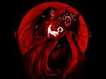  alucard blood eyes glove hellsing long_hair looking_at_viewer monster reaching red_eyes scary shadows sharp_teeth solo vampire 