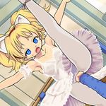  animal_ears ballerina blonde blonde_hair blue_eyes cat_ears cat_tail censored dildo empty_eyes fang highres insertion jewel_pet jewelpet_(series) jewelpet_tinkle jewelpet_twinkle large_insertion leg_lift miria_marigold_mackenzie object_insertion pussy split tail vaginal vaginal_insertion vaginal_object_insertion 