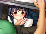  1boy 1girl blue_gale censored cum cum_in_mouth facial game_cg indoors jk_to_inkou_kyoushi_5 oral penis school_uniform under_table 