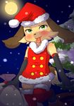  blush canine christmas christmas_tree cub dog female green_eyes holidays legwear looking_at_viewer male mammal moon nintendo raijin red shota snow solo stockings tongue tongue_out tree video_games xmas young 