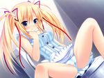  blonde blue_eyes blush game_cg long_hair makita_maki mecha-con! pantsu sawatari_saki solo tagme twin_tails 