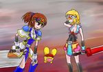  amitie arle_nadja carbuncle cosplay crossover guilty_gear parody puyopuyo sword 