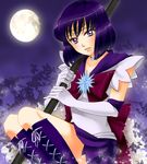  bishoujo_senshi_sailor_moon brooch choker jewelry sailor_saturn short_hair sitting tomoe_hotaru weapon 