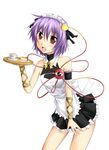  alternate_costume dessert eyes food hairband heart kirisaki_byakko komeiji_satori purple_hair red_eyes short_hair solo touhou waitress 