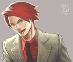  formal ikeda_(cpt) male_focus necktie red_hair solo suit umineko_no_naku_koro_ni ushiromiya_battler 
