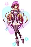  arianoir blush breasts gradient_hair hijiri_byakuren large_breasts long_hair magical_girl multicolored_hair parody precure skirt solo thighhighs touhou yellow_eyes 