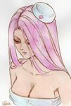  bare_shoulders breasts cleavage elisa_(pixiv981482) hat long_hair lowres nurse_cap pink_hair ruka_(yu_yu_hakusho) ruka_(yuu_yuu_hakusho) yu_yu_hakusho yuu_yuu_hakusho 