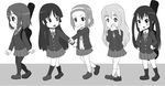  akiyama_mio bad_id bad_pixiv_id bag blush blush_stickers chibi greyscale hirasawa_yui k-on! kotobuki_tsumugi long_hair monochrome multiple_girls nakano_azusa nullhachi pantyhose school_uniform short_hair tainaka_ritsu 