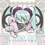  aqua_hair bad_id bad_pixiv_id bandages chibi eyepatch gozen4ji green_eyes hatsune_miku long_hair solo tsumi_to_batsu_(vocaloid) twintails vocaloid 