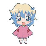  1girl bad_id bad_pixiv_id chibi happy hood hoodie meiro_(yuu) multicolored_hair nia_teppelin short_hair solo tengen_toppa_gurren_lagann two-tone_hair younger 