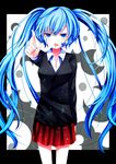  bad_id bad_pixiv_id bandaid blood bloody_nose blue_eyes blue_hair hatsune_miku long_hair nakatanbo pointing rolling_girl_(vocaloid) skirt solo twintails very_long_hair vocaloid 