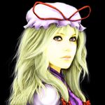  blonde_hair cielo_(zaki) close-up hat lips photorealistic portrait realistic solo touhou yakumo_yukari 