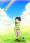  bad_id bad_pixiv_id caterpillar_(artist) child cloud day double_rainbow happy male_focus onozawa_yuuki pointing rainbow sky solo tokyo_magnitude_8.0 